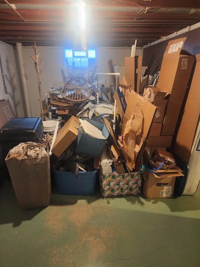 Roll-off dumpster container at job site for 20 Yard Dumpster Rental in Chariton